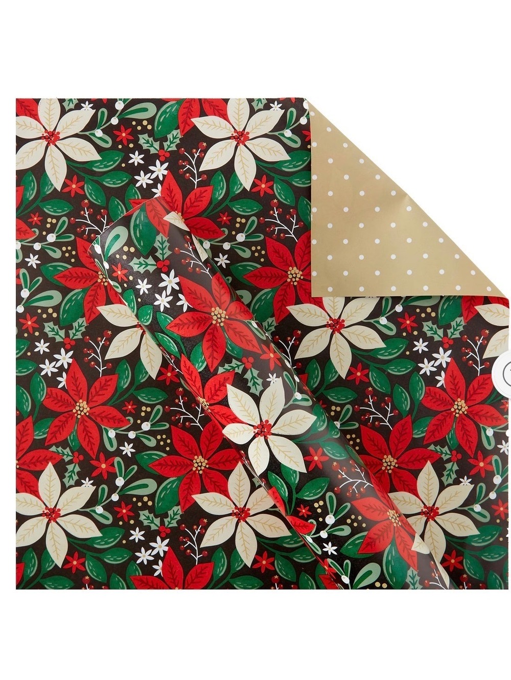 Christmas Wrapping Paper Giftwrap Thick Reversible Floral 300 sq feet 30inx12ft